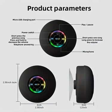 Waterproof Bluetooth Speaker with Suction Cup - InspiredGrabs.com